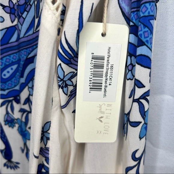 NWT Vintage Spell & the Gypsy Hotel Paradiso Strappy Maxi Dress in Bluebird LG - Picture 7 of 14
